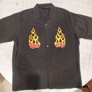 Dragonfly Clothing Co Button Shirt Black Retro Mens XXL Vintage! Gently Worn